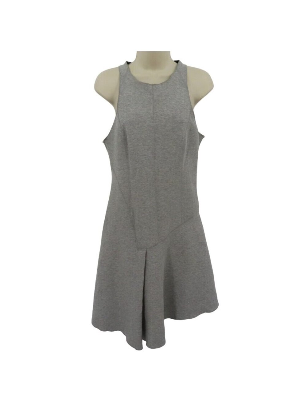 Derek Lam 10 Crosby Womens 4 Gray Scuba Dress Sleeveless Asymmetrical Fit Flare